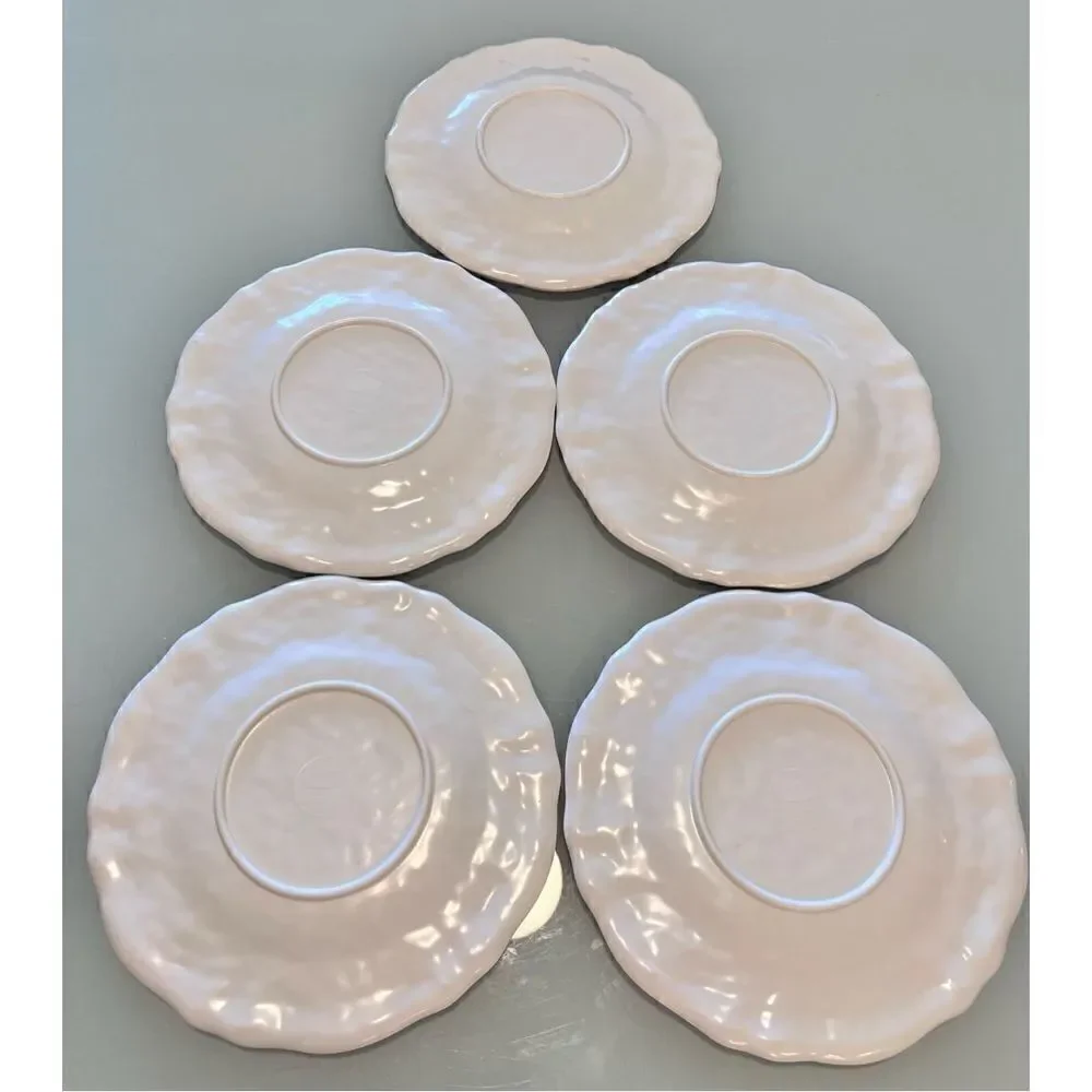 Lot of 5 Citrus Grove Melamine Plates Orange Crackle Look BPA FREE